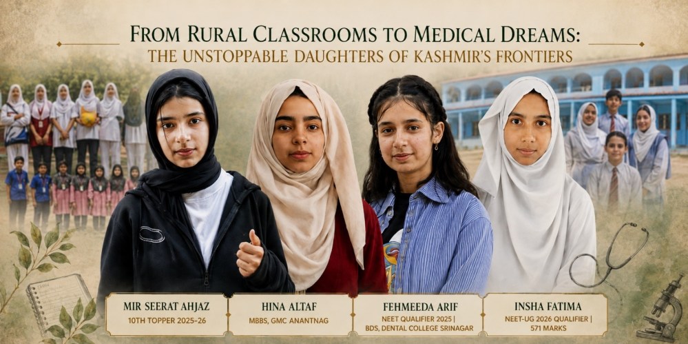 Remote Kashmiri girl student pursuing NEET and medical education from a frontier school